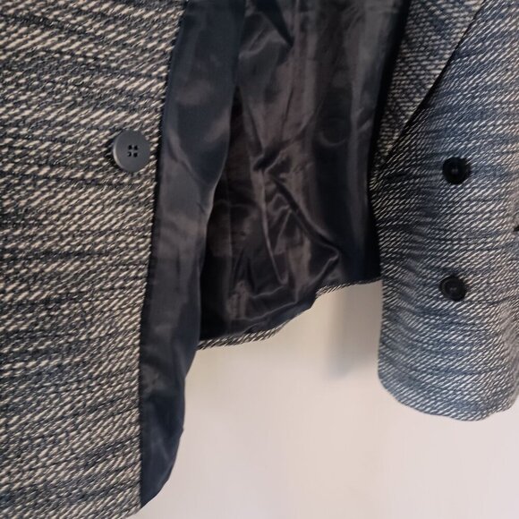 Talbots Twisted Twill Tweed Cropped Jacket Size 16 Double Breasted Chic - Picture 6 of 7